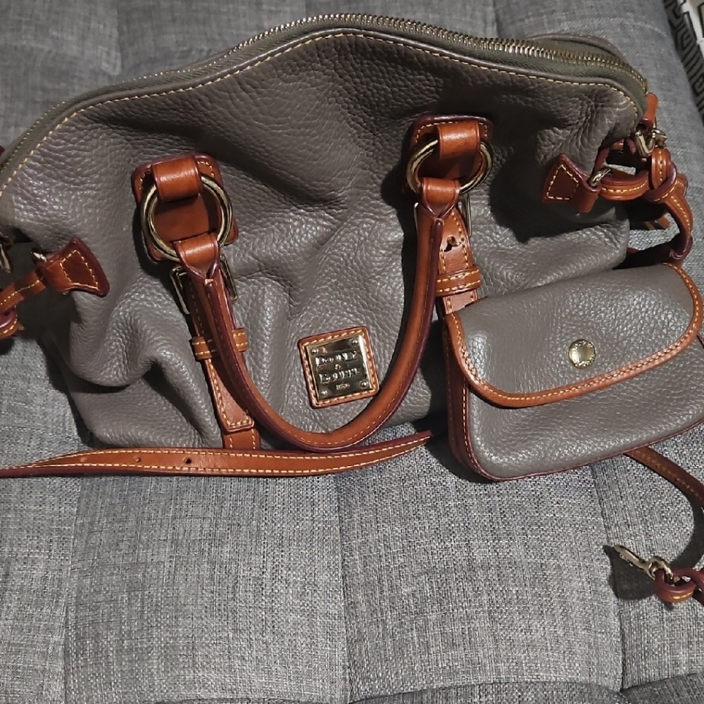 Dooney & Bourke Gray and Tan Leather Tote